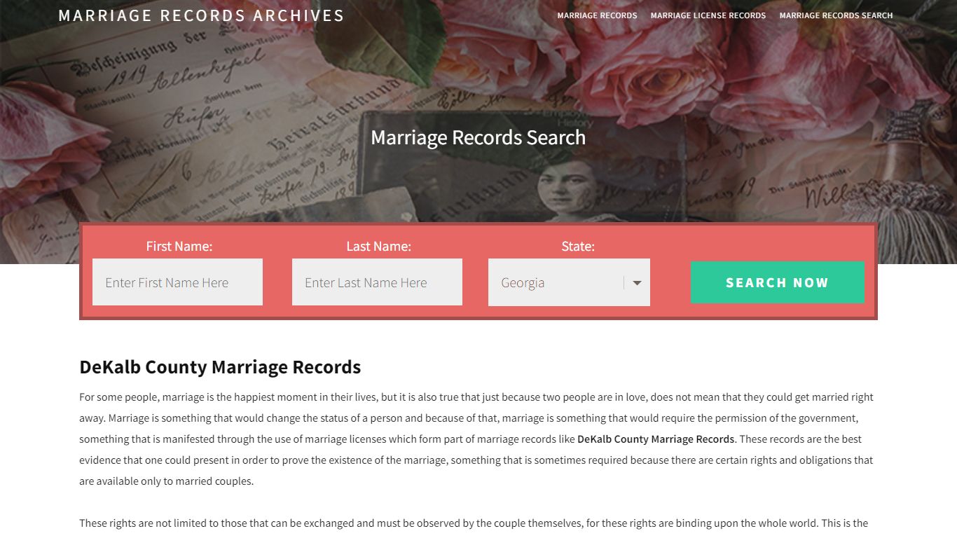 DeKalb County Marriage Records | Enter Name and Search | 14 Days Free